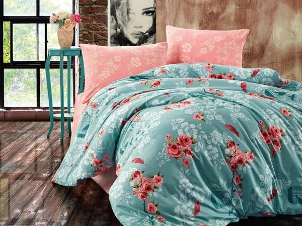 Happiness Çift Kişilik Nevresim Takımı Turkuaz