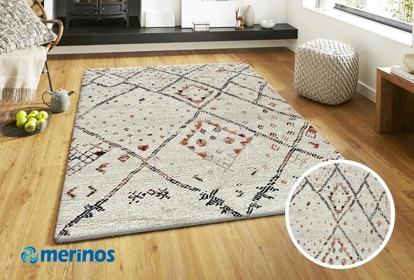 Merinos Morokko Shape Desenli Halı | Krem | 832-62
