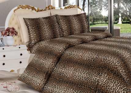 طقم غطاء لحاف مزدوج منقوش بشكل ليوبارد