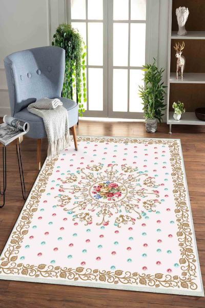 Birkilim Yıkanabilir Dekoratif Halı İpeksi Kaymaz Taban | MLN-IP-HK-0111