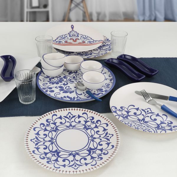 Ensemble petit déjeuner Blue Palace 17 pièces pour 4 personnes | céramique