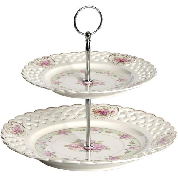 Gül Melanie süsler Yuvarlak Almina 2 adet etagere