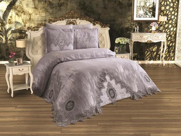 Französische geschnürte Mitgift Pique Set Dilara Grey