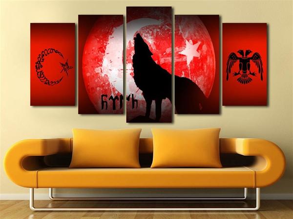 5 Parça Tablo - Türkiye Bozkurt