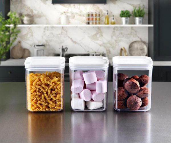 Emhouse 3'lü Kristal Plastik Saklama Kabı 1 Lt