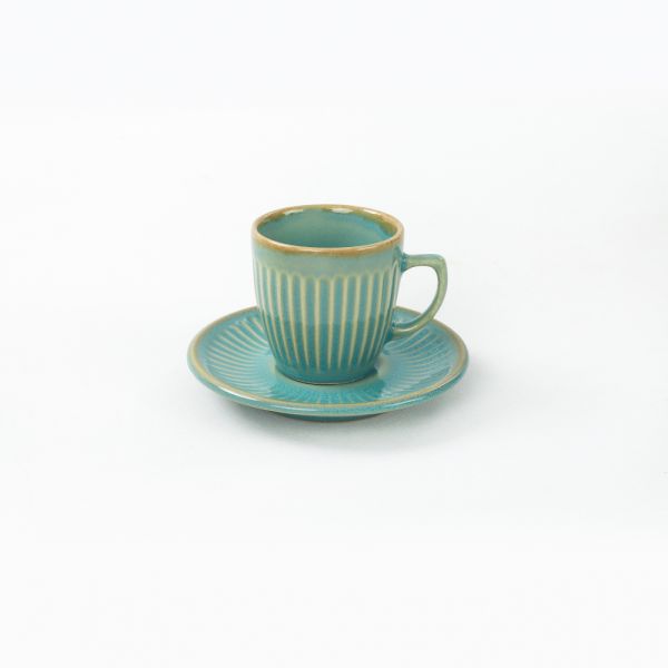 Teal Line Kahve Fincan Takımı 12 Parça 6 Kişilik | Keramika