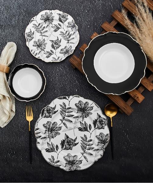 Bayev | 24 Parça Bone China Yemek Takımı - 101201