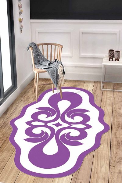 Birkilim Lazer Kesim Yıkanabilir İpeksi Kaymaz Taban Dekoratif Halı | MLN-IP-HT-1017