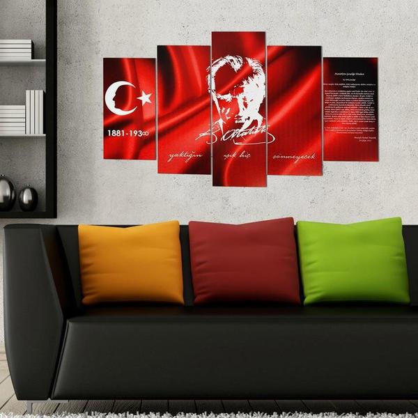 Dekonaz 5 Parça Tablo | Atatürk | b-4057