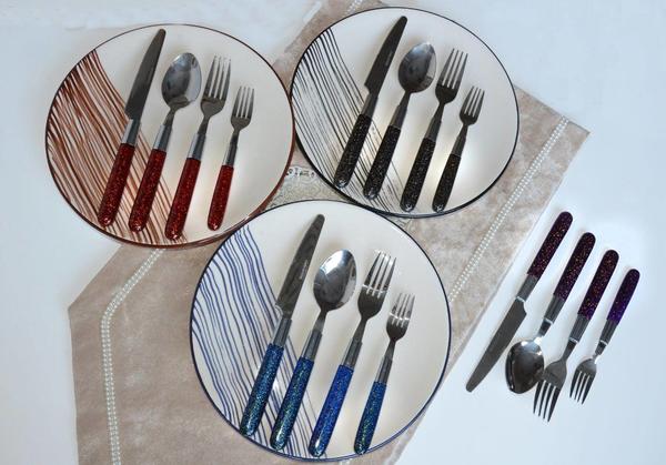 Bayev argenté 24 pièces. Couverts 200664 - Noir