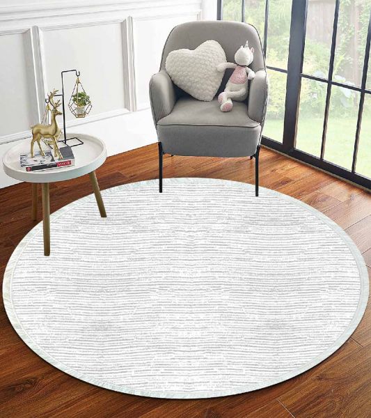 Birkilim Yuvarlak Yıkanabilir Dekoratif Halı İpeksi Kaymaz Taban | MLN-IP-YU-HT-732