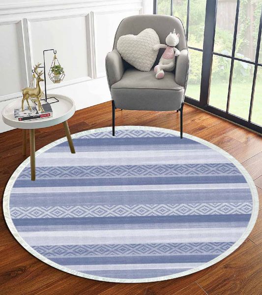 Birkilim Yuvarlak Yıkanabilir Dekoratif Halı İpeksi Kaymaz Taban | MLN-IP-YU-HT-1005