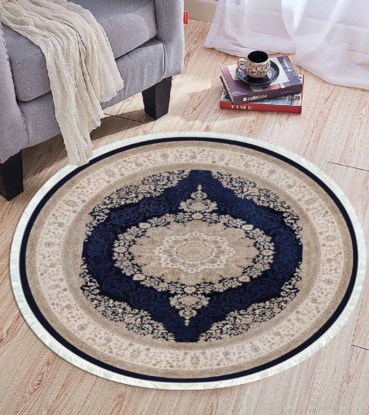 Birkilim Yuvarlak Yıkanabilir Dekoratif Halı İpeksi Kaymaz Taban | MLN-IP-YU-HT-461