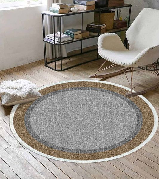 Birkilim Yuvarlak Yıkanabilir Dekoratif Halı İpeksi Kaymaz Taban | MLN-IP-YU-HT-230