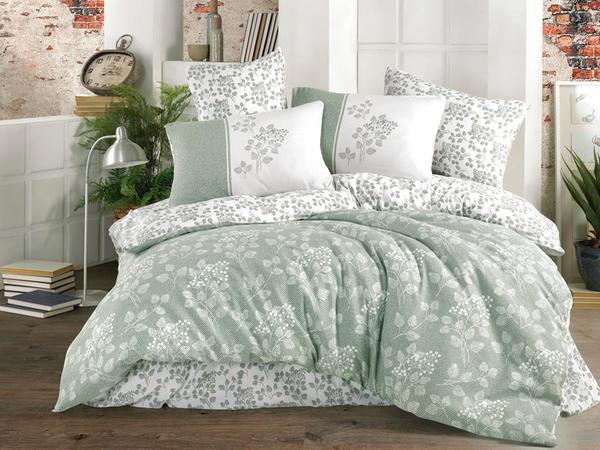 Ensemble housse de couette double Almeda Vert