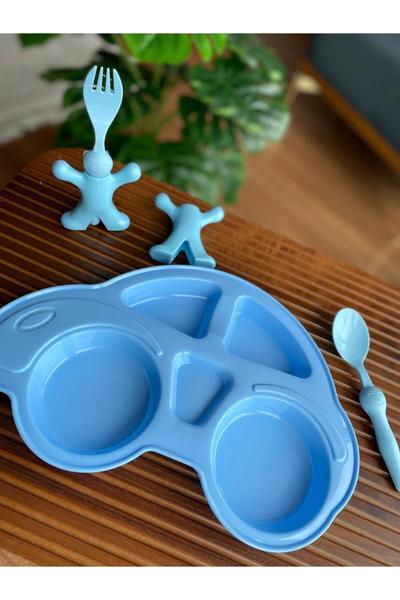 Bayev 3 Parça Araba Model Mavi Yemek Seti