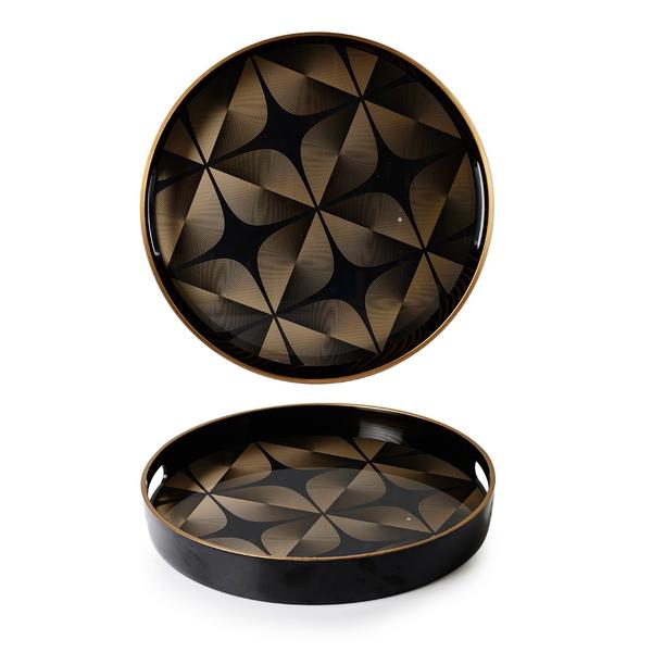 İpek Züccaciye | Siyah Altın Plastik Tepsi