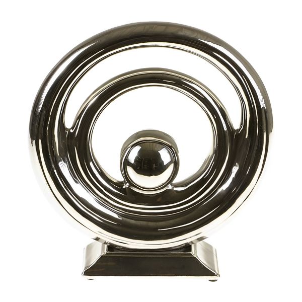 Burcu Dekor moderne Dekovase Kreisfigur Silber BC-7127