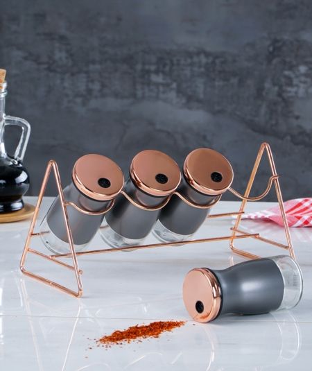 4 Prç.standli Cam Baharat Set