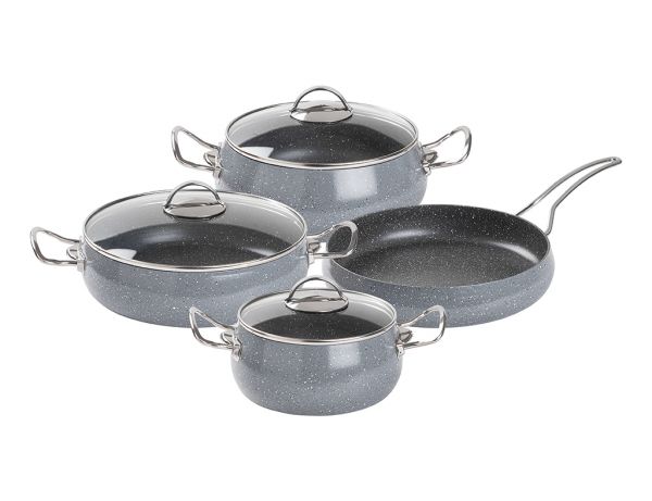 Tantitoni | 7 Parça Gri Olla Granit Set