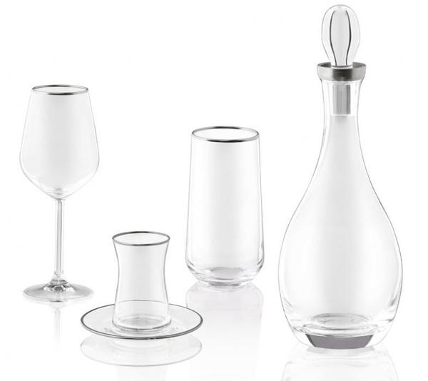 Taç Belda 49 Parça Bardak Seti | Platin | 12 Kişilik | TAC-5539