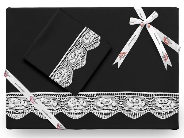 Ensemble de housse de couette Puka Plain Lacy Noir