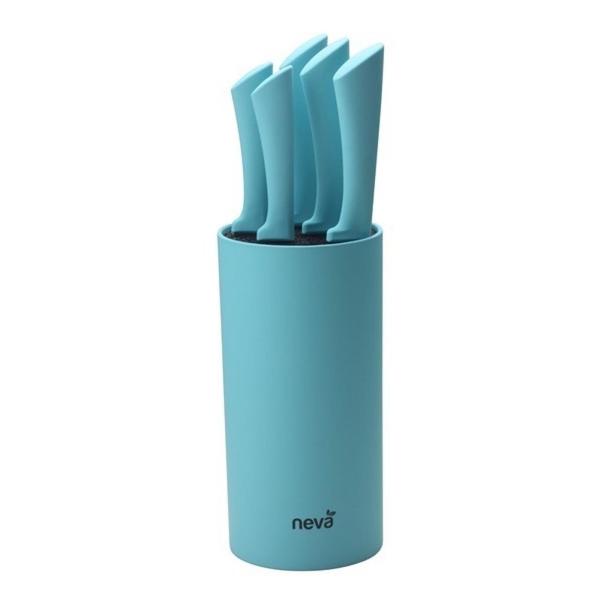 Neva Sweet Petek 6 Teilig Messer Set Inklusive Block türkis