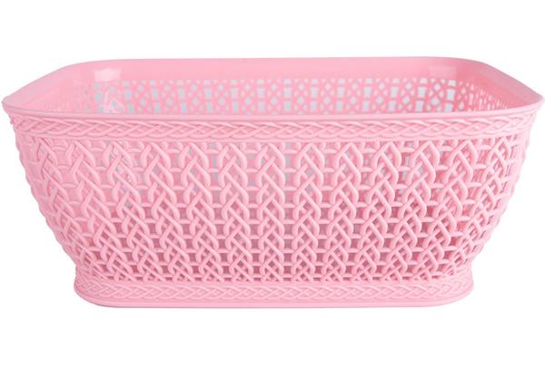 Dekonaz Örgülü Dikdörtgen Ekmeklik 27x19cm | Berra-262-pembe