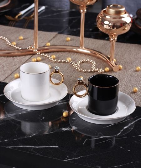 Porselen 6 Li Kahve Fincan Takimi