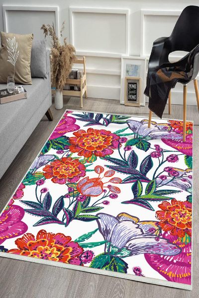 Birkilim Yıkanabilir Dekoratif Halı İpeksi Kaymaz Taban | MLN-IP-HS-460