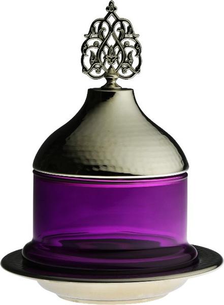 Dekonaz Gümüş Tepsi ve Kapaklı Lokumluk / Şekerlik | Mor | Sek-0002