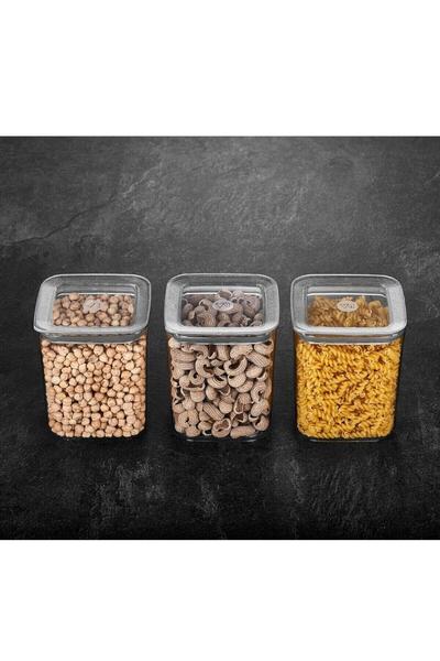 Vip Ahmet Kare Şeffaf Saklama Kabı 3'lü Set 3x900ml | Füme Rengi Kapak | VIPAHMET-VP-263