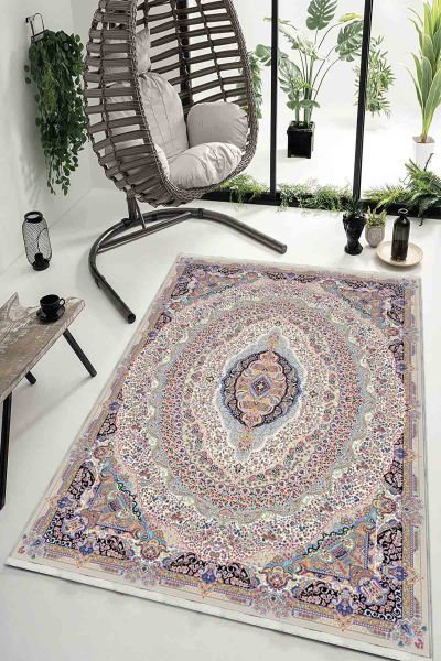 Birkilim Yıkanabilir Dekoratif Halı İpeksi Kaymaz Taban | MLN-IP-HK-046