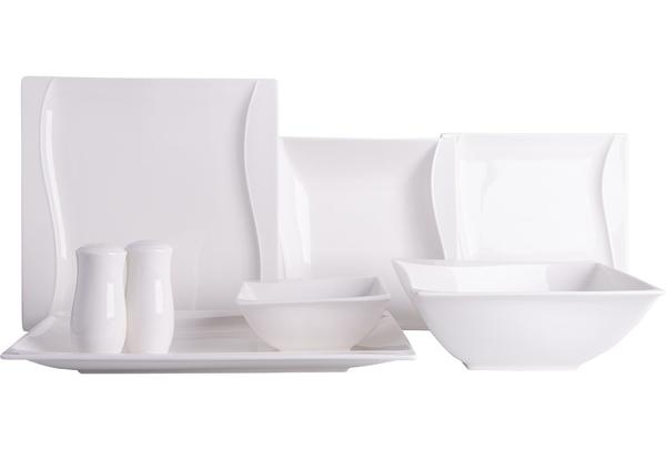 Duygu 28 Parça Yemek Takımı 6 Kişilik | Kare | Beyaz | Dg-vildan