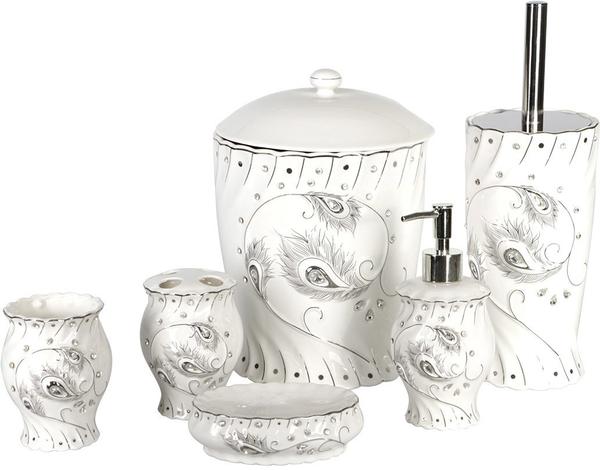 Almina Banyo Set tüyler Beyaz 6'lı