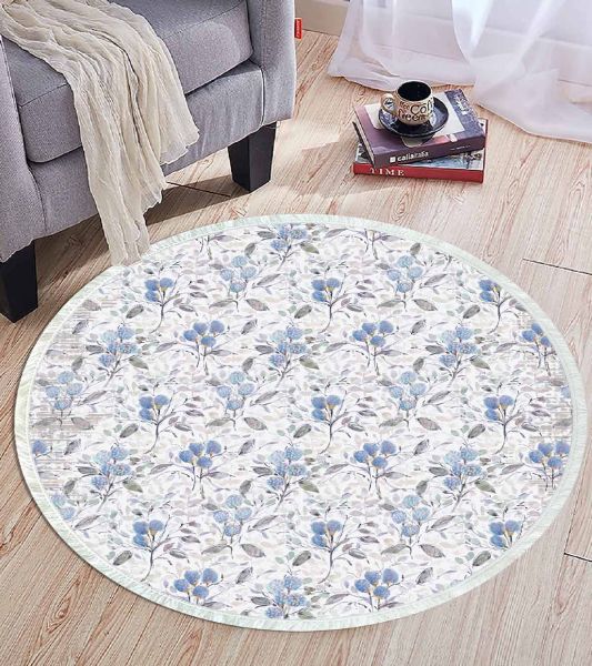 Birkilim Yuvarlak Yıkanabilir Dekoratif Halı İpeksi Kaymaz Taban | MLN-IP-YU-HT-447