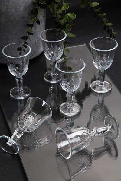 6 verres à eau et à liqueur en cristal côté café