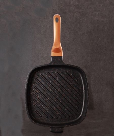 مطبخ اكار | مقلاة لييا سوداء مربعة 26 سم