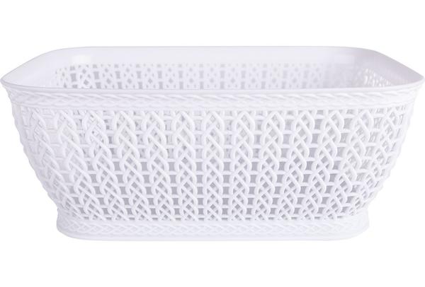 Dekonaz Örgülü Dikdörtgen Ekmeklik 27x19cm | Berra-262-beyaz