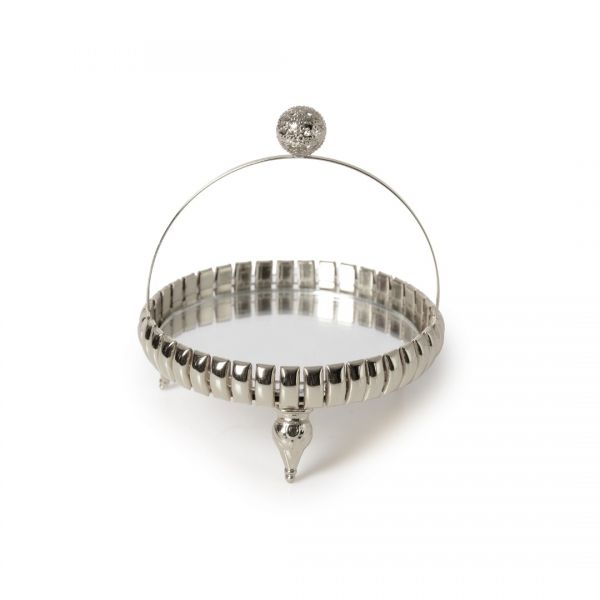 İpek | Ayaklı Gümüş Sepet Lokumluk 11cm