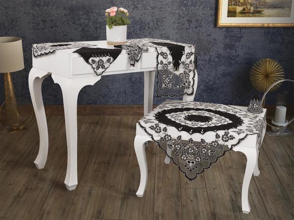 Ensemble de salon brodé événement 16 pièces noir