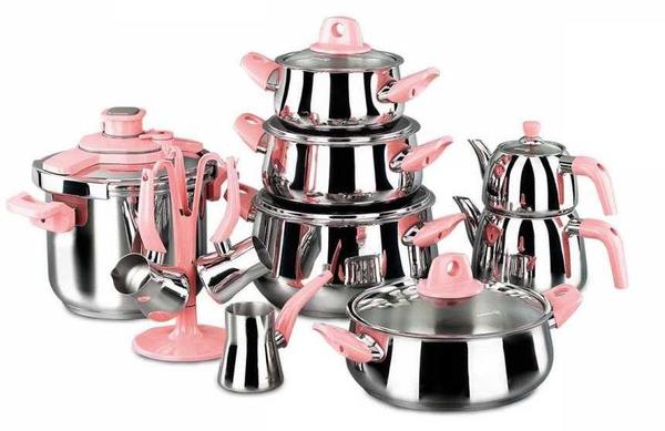 Korkmaz Erguvan Hyper Mutfak Çeyiz Seti | 18 Parça | Pembe | A1701
