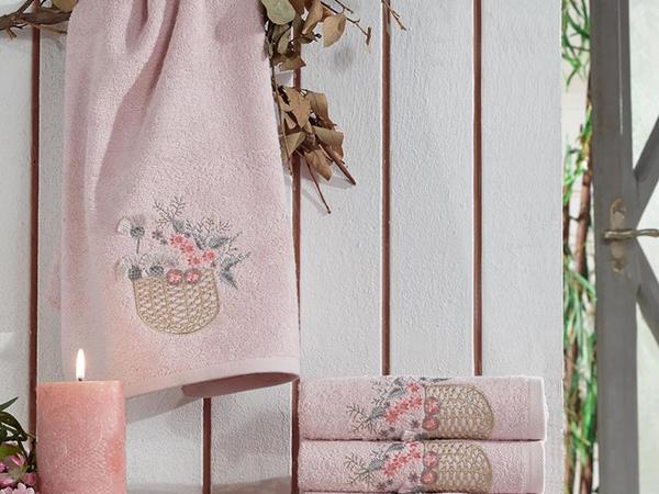 3d besticktes Gülşah Mitgift Bambus Handtuch Pulver | Rüschen