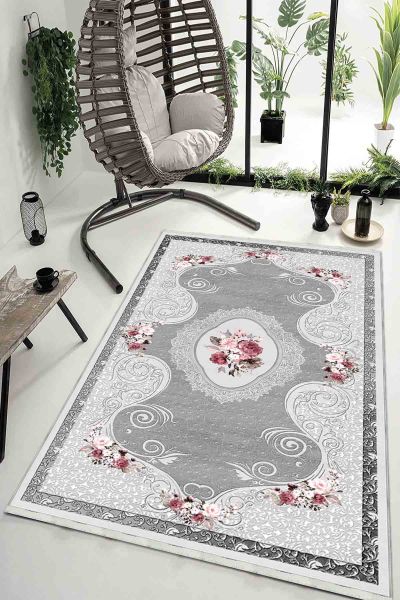 Birkilim Yıkanabilir Dekoratif Halı İpeksi Kaymaz Taban | MLN-IP-HK-051