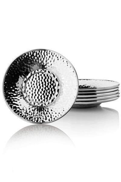 Queen's Kitchen | Kararmaz Lüx Gümüş Kaplama Çay Tabağı 6 Adet