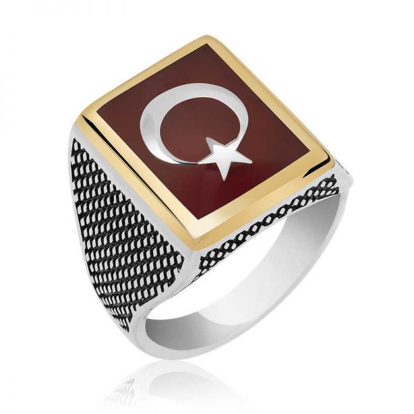 Gümüş Teşkilat Dizisi Türk Bayrağı Yüzük