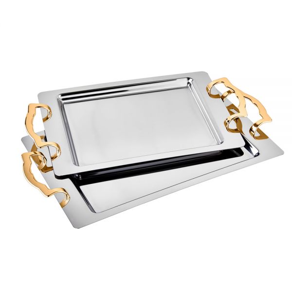 Öz Life | Lisa Gold 2'li Gümüş Çay Tepsisi