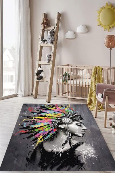 Birkilim Yıkanabilir Dekoratif Halı İpeksi Kaymaz Taban | MLN-IP-HP-745