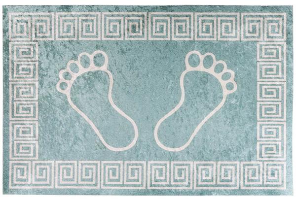 Dekonaz Yıkanabilen Kaymaz Ayak Paspası | 60x40cm | Yeşil Beyaz | TM-0006