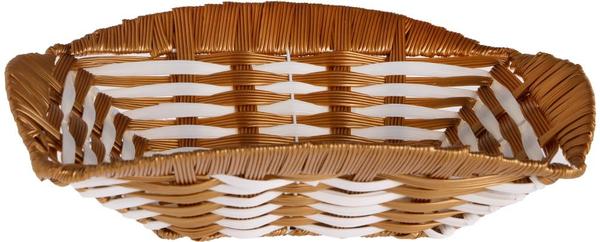 Dekonaz XL Ekmek Sepeti Altın Beyaz Dört Köşe 34x27cm